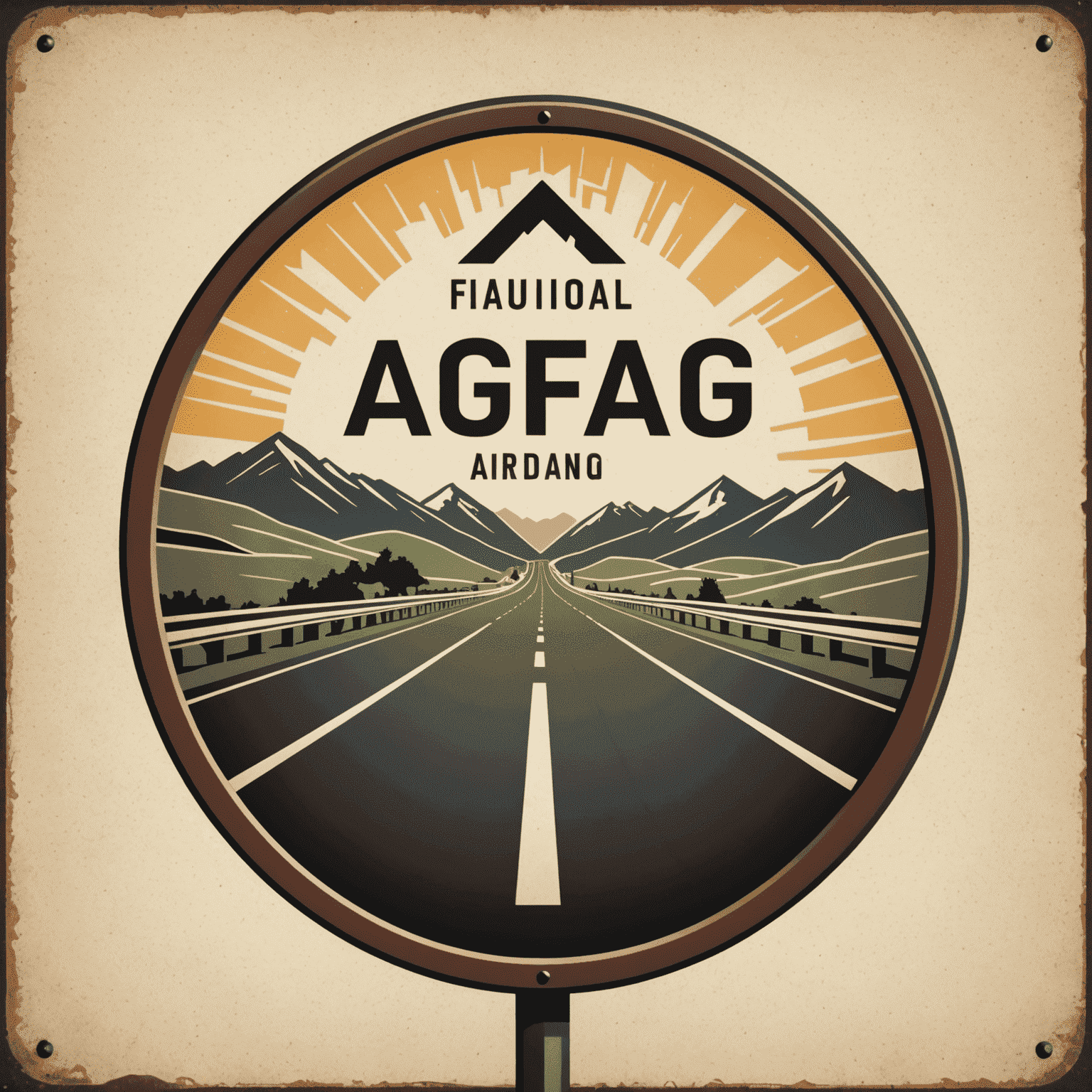 aqfsiniag Logo - Ein stilisiertes Autobahnschild mit einer Vignette