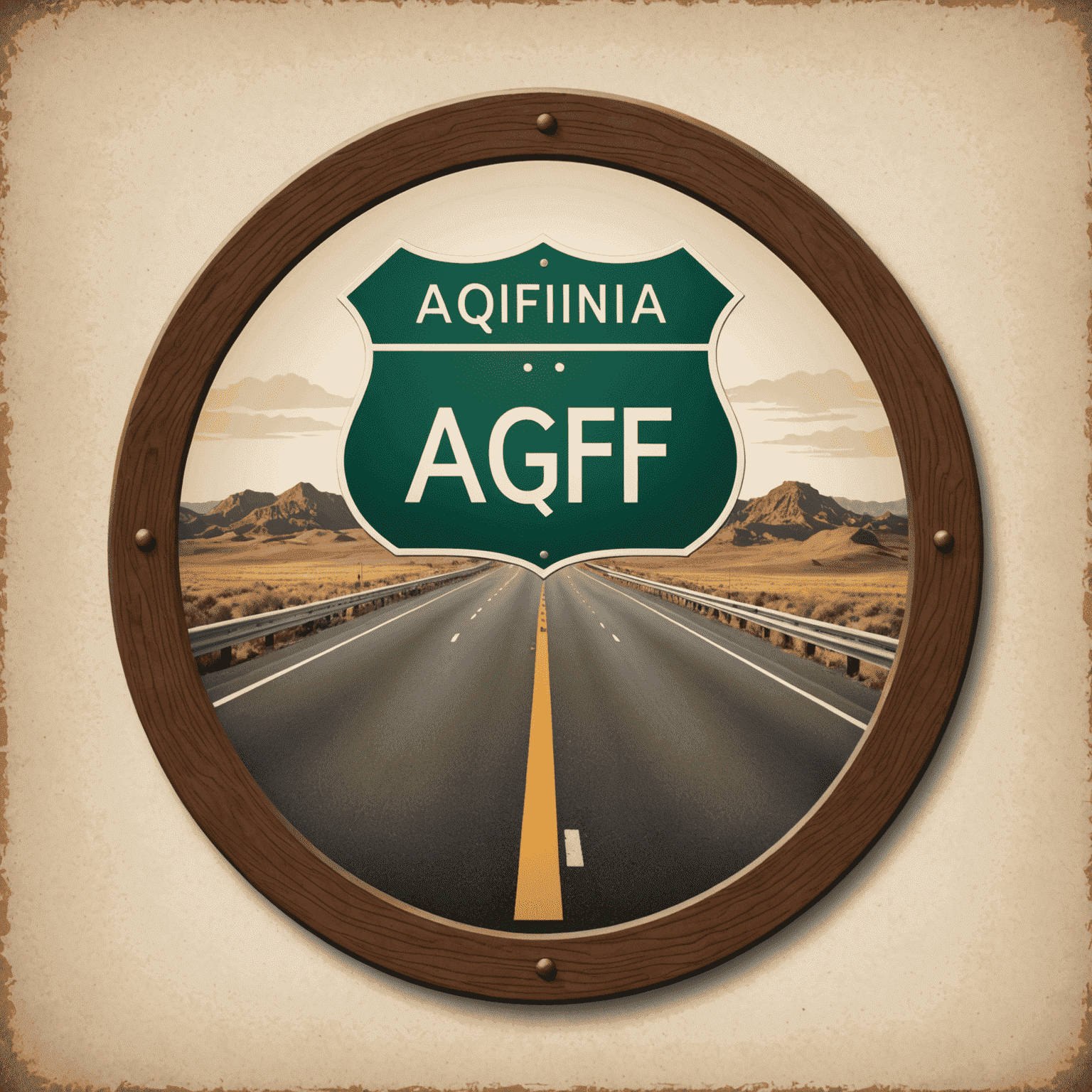 aqfsiniag Logo - Ein stilisiertes Autobahnschild mit einer Vignette