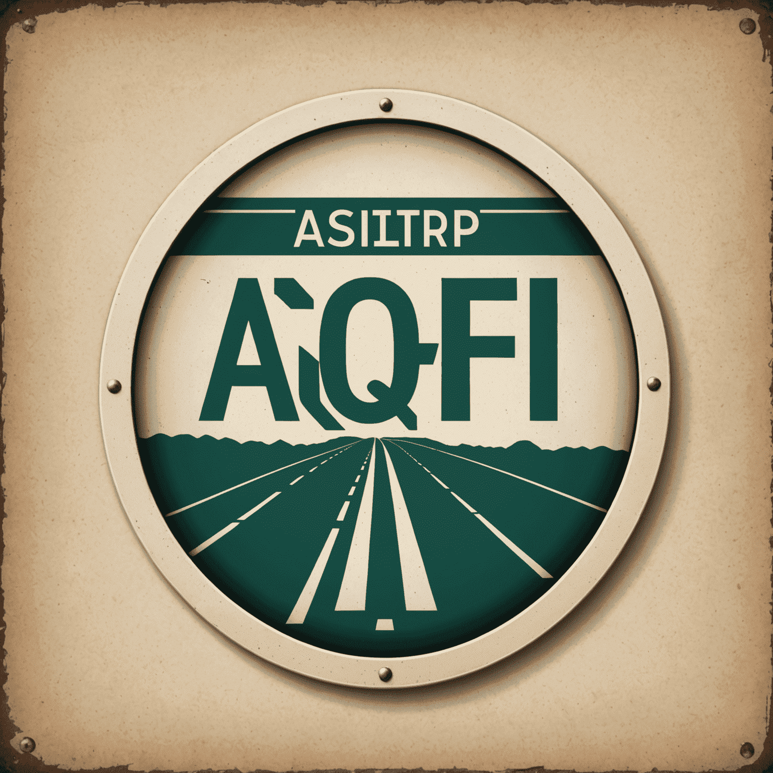 aqfsiniag Logo - Ein stilisiertes Autobahnschild mit einer Vignette