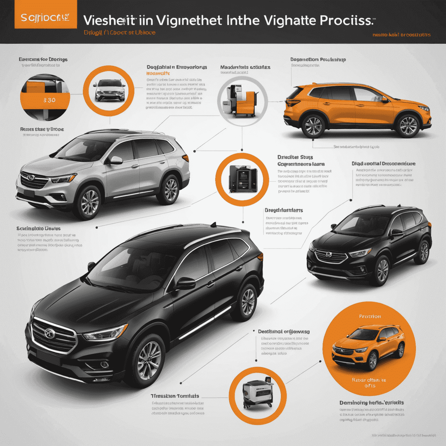 Infografik zur Veranschaulichung des Vignettenkaufprozesses, die die Schritte von der Fahrzeugauswahl bis zum Erhalt der digitalen Vignette zeigt